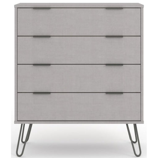 Augusta Grey 4 Drawer Chest with Hairpin Legs - The Furniture Mega Store