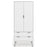 Augusta White 2 Door Combi Wardrobe with Hairpin Legs - The Furniture Mega Store 