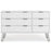 Augusta White 3+3 Drawer Wide Chest with Hairpin Legs - The Furniture Mega Store 