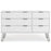 Augusta White 3+3 Drawer Wide Chest with Hairpin Legs - The Furniture Mega Store 