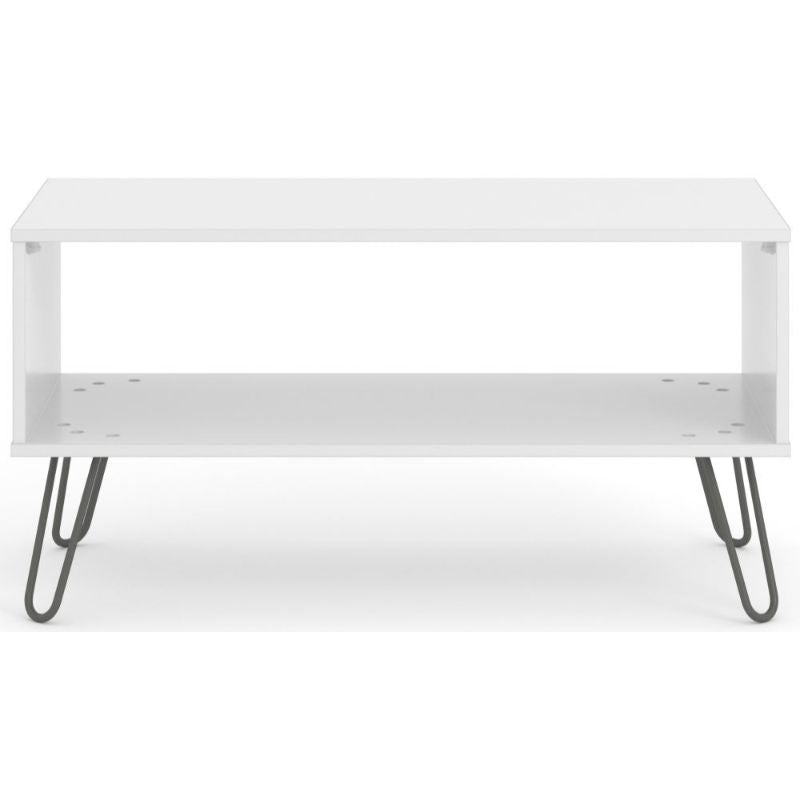 Augusta White Open Coffee Table with Hairpin Legs - The Furniture Mega Store 