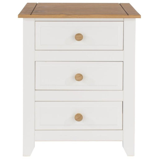 Capri White Bedside Cabinet - The Furniture Mega Store 