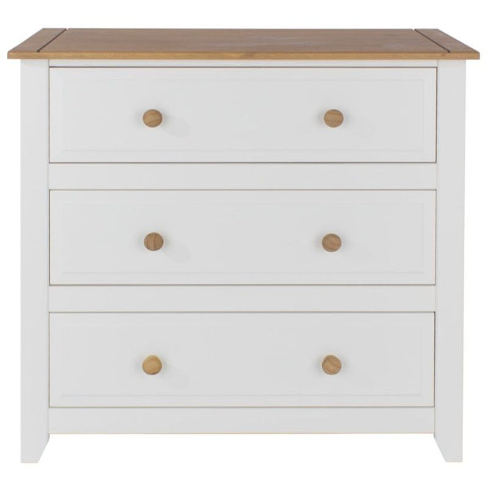 Capri White 3 Drawer Chest - The Furniture Mega Store 