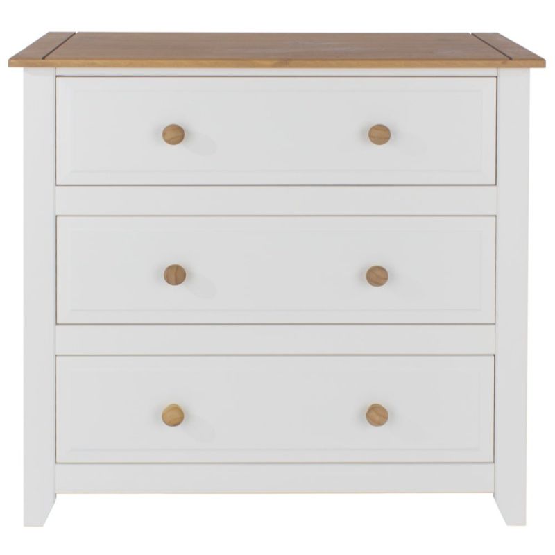 Capri White 3 Drawer Chest - The Furniture Mega Store 