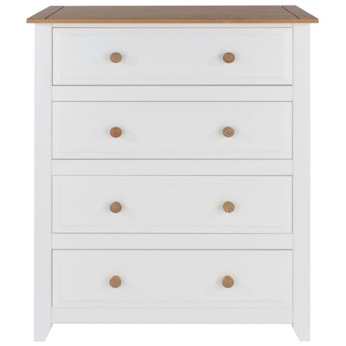 Capri White 4 Drawer Chest - The Furniture Mega Store 