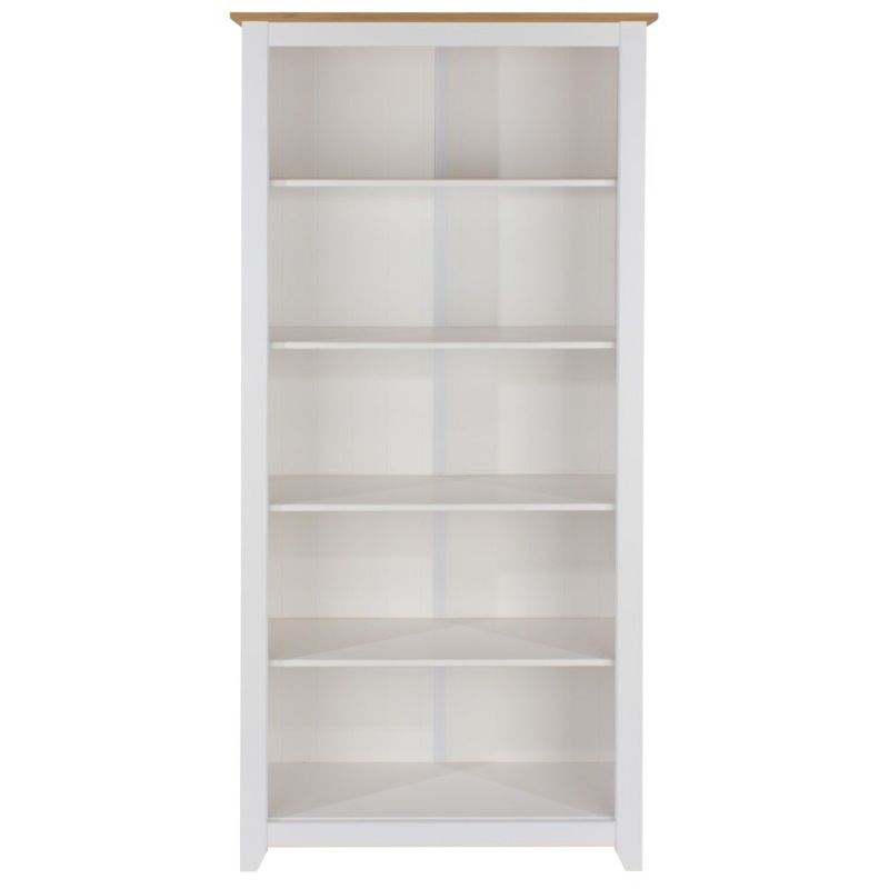 Capri White Tall Bookcase - The Furniture Mega Store 