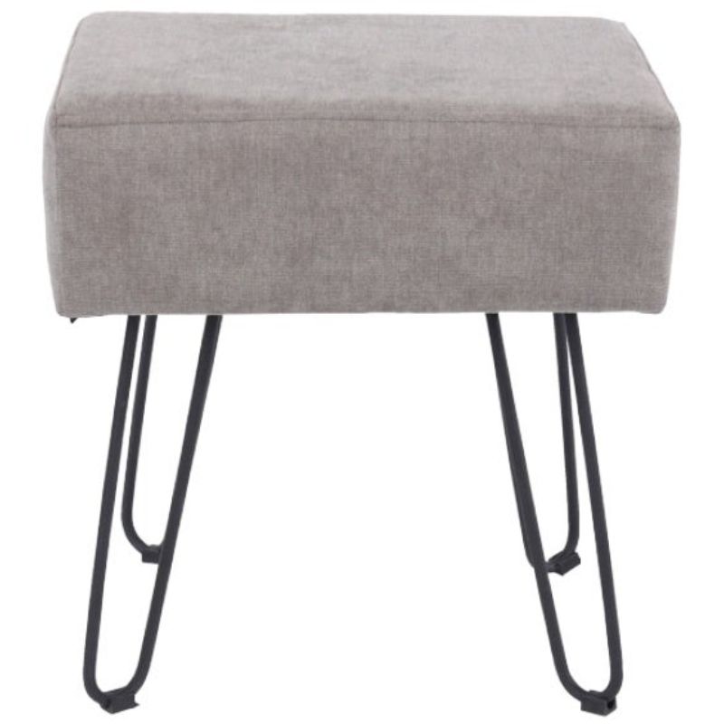 Aspen Grey Fabric Stool with Hairpin Legs - The Furniture Mega Store 