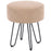 Aspen Sand Fabric Round Stool with Hairpin Legs - The Furniture Mega Store 