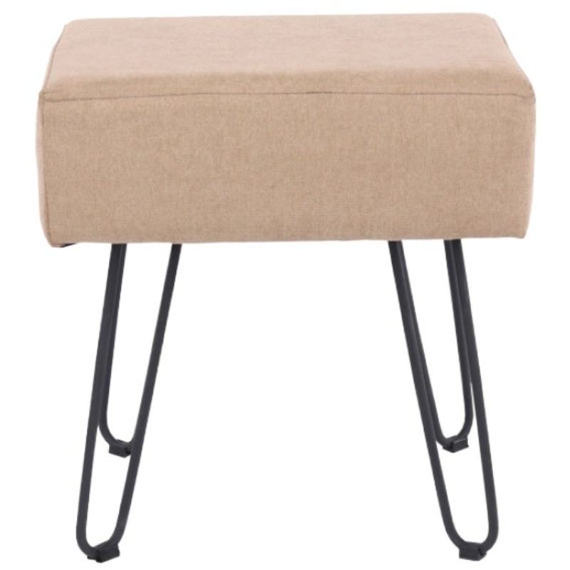 Aspen Sand Fabric Stool with Hairpin Legs - The Furniture Mega Store 