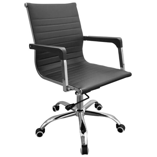 Loft Black Faux Leather Home Office Chair - The Furniture Mega Store 