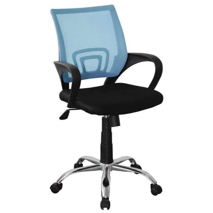 Loft Blue Mesh and Black Study Chair - The Furniture Mega Store 