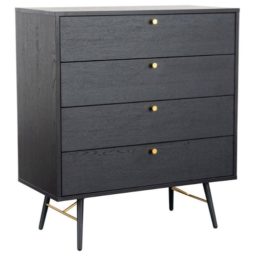 Vida Living Barcelona Black 4 Drawer Chest - The Furniture Mega Store 