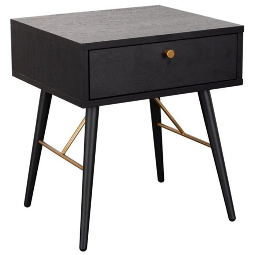 Vida Living Barcelona Black Bedside Table - The Furniture Mega Store 