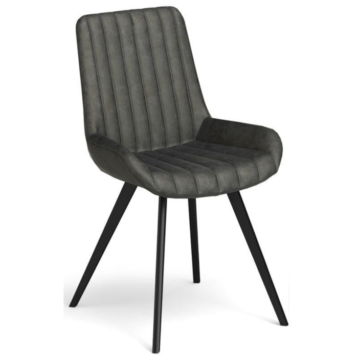 Dalston Grey Dining Chair (Sold in Pairs) - The Furniture Mega Store 