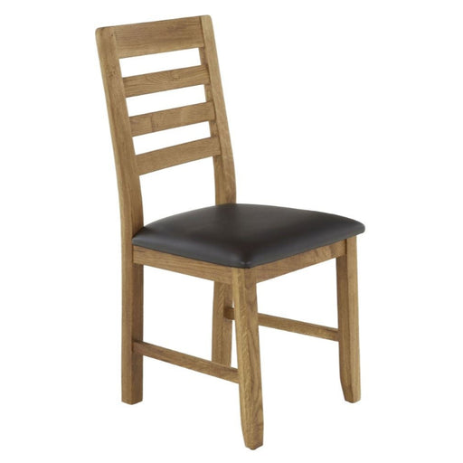 Laney Brown Faux Leather Ladder Back Dining Chair (Sold In Pairs) - The Furniture Mega Store 