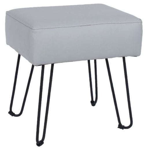 Aspen Grey Faux Leather Stool with Hairpin Legs - The Furniture Mega Store 