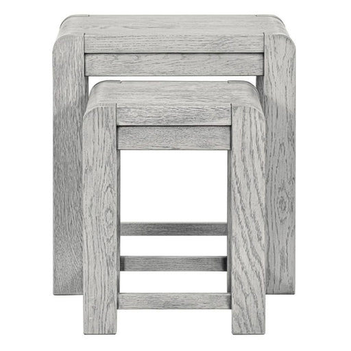 Flora Grey Washed Oak Nest of Table - The Furniture Mega Store 