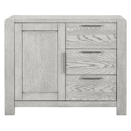 Flora Grey Washed Oak Sideboard, 98.5cm W with 1 Door 3 Drawers - The Furniture Mega Store 