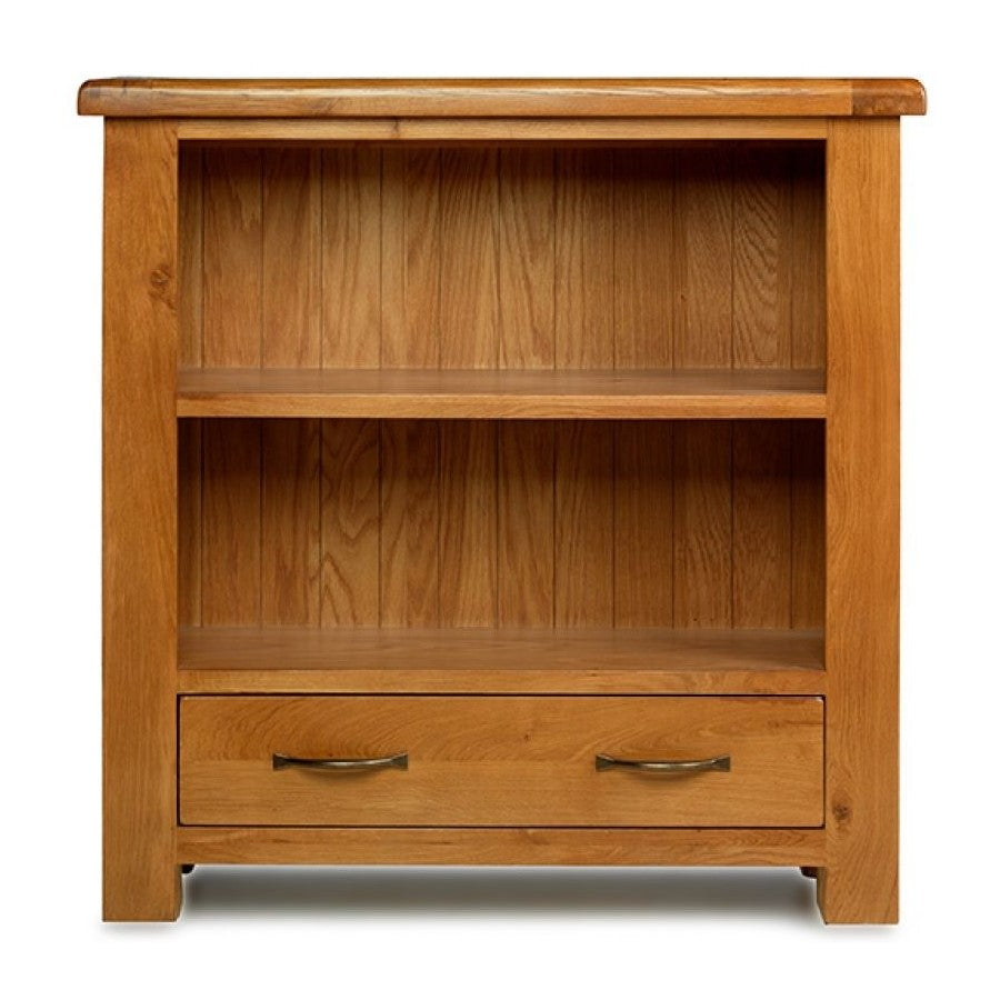 Earlswood Solid Oak 1 Drawer Low Bookcase - The Furniture Mega Store 
