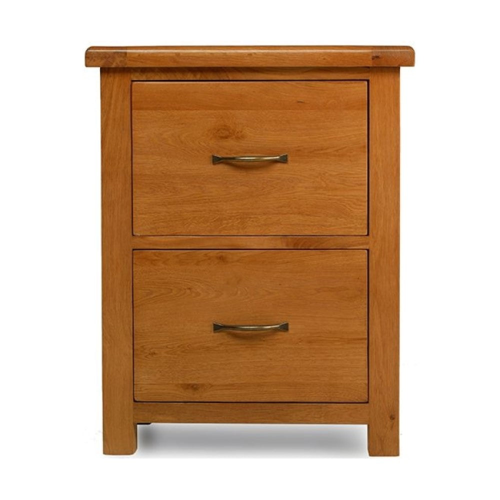 Earlswood Solid Oak 2 Drawer Filling Cabinet - The Furniture Mega Store 