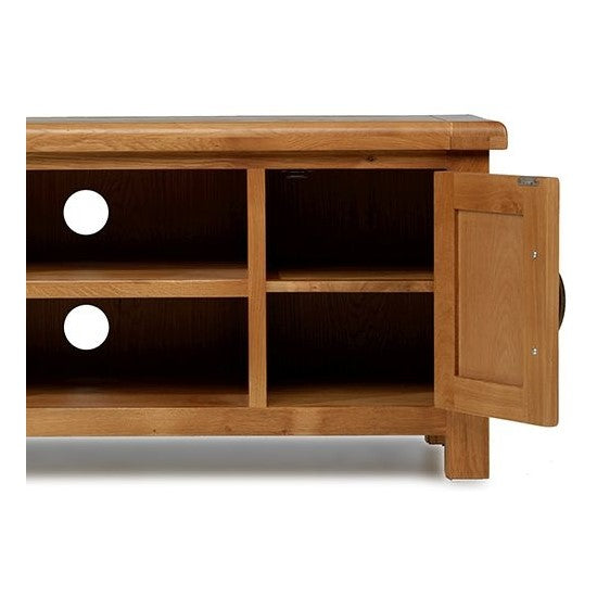 Earlswood Solid Oak Widescreen TV Cabinet - The Furniture Mega Store 