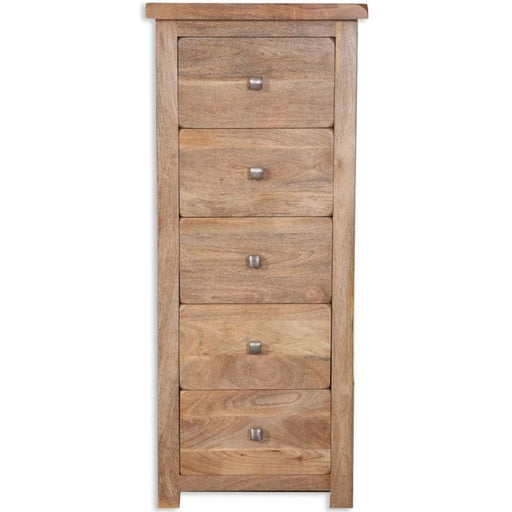 Bombay Mango Wood 5 Drawer Tall Chest - The Furniture Mega Store 