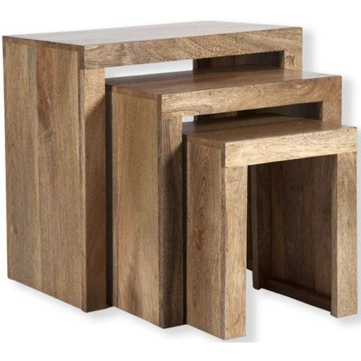 Cuban Petite Mango Wood Nest Of Tables - The Furniture Mega Store 