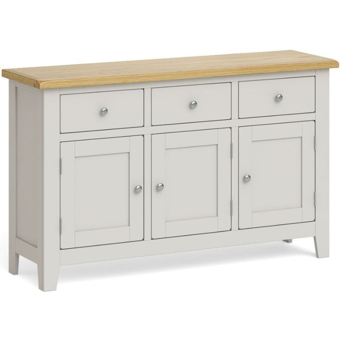 Cross Country Grey and Oak Large Sideboard with 3 Doors & 3 Drawers - The Furniture Mega Store 