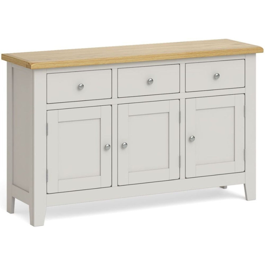 Cross Country Grey and Oak Large Sideboard with 3 Doors & 3 Drawers - The Furniture Mega Store 