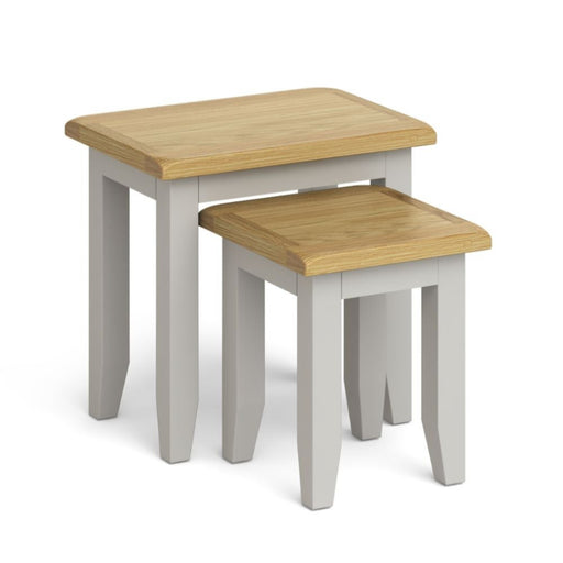 Cross Country Grey and Oak Nest of 2 Tables - The Furniture Mega Store 