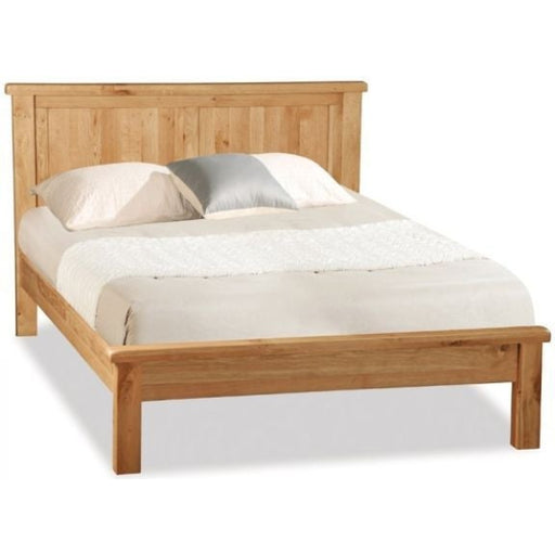 Addison Natural Oak Panelled Bed - The Furniture Mega Store 