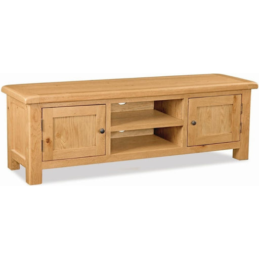 Addison Natural Oak Extra Large TV Unit, 150cm with Storage for Television Upto 55in Plasma - The Furniture Mega Store 