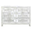 White Wooden 6 Drawer Chest with Raised Geometric Design. - The Furniture Mega Store 