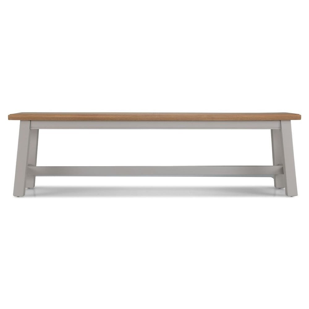 Sunbury Oak & Grey Painted Dining Bench - 160 cm - The Furniture Mega Store 