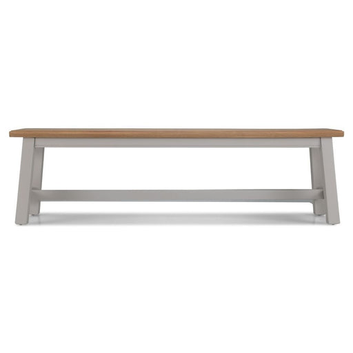 Sunbury Oak & Grey Painted Dining Bench - 160 cm - The Furniture Mega Store 