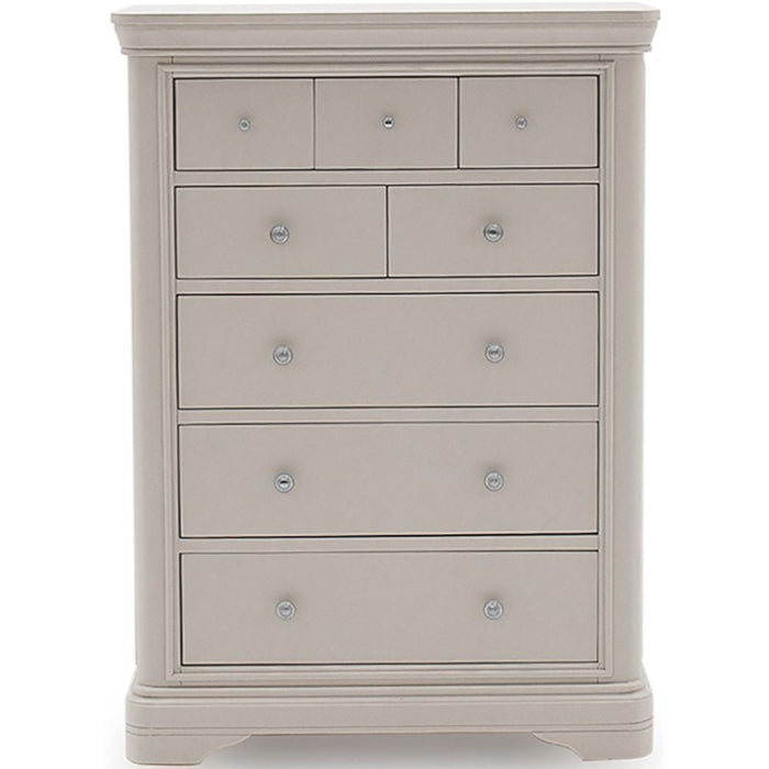 Vida Living Mabel Taupe Painted 8 Drawer Tall Chest - The Furniture Mega Store 