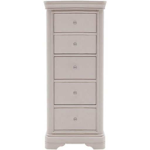 Vida Living Mabel Taupe Painted 5 Drawer Chest - The Furniture Mega Store 