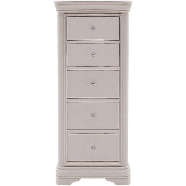 Vida Living Mabel Taupe Painted 5 Drawer Chest - The Furniture Mega Store 
