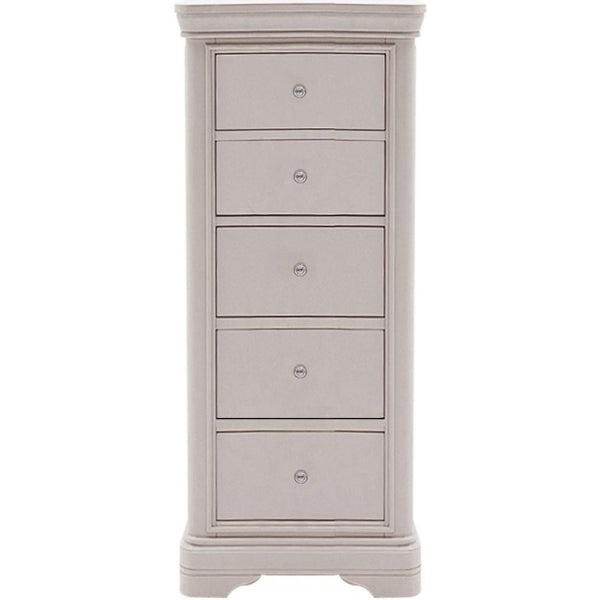 Vida Living Mabel Taupe Painted 5 Drawer Chest - The Furniture Mega Store 