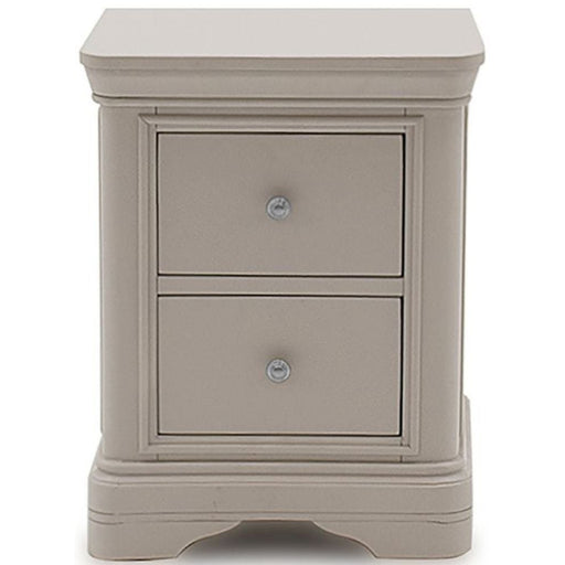 Vida Living Mabel Taupe Painted Bedside Cabinet - The Furniture Mega Store 