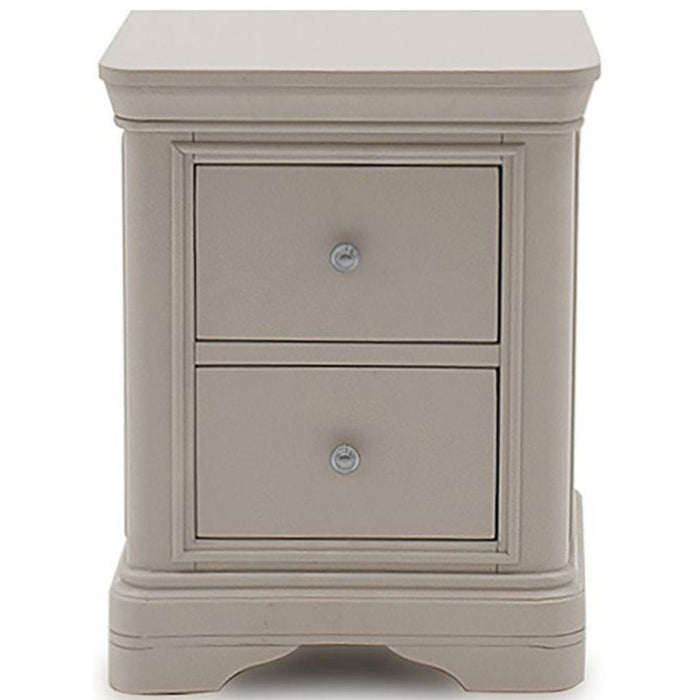 Vida Living Mabel Taupe Painted Bedside Cabinet - The Furniture Mega Store 