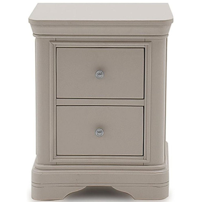 Vida Living Mabel Taupe Painted Bedside Cabinet - The Furniture Mega Store 