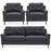 Vida Living Olten Charcoal Fabric 3+1+1 Seater Sofa - The Furniture Mega Store 