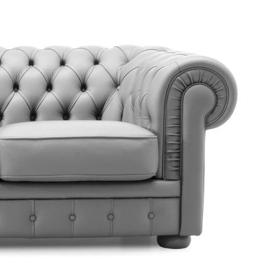 Victoria Italian Leather Chesterfield Armchair - Choice Of Leathers - The Furniture Mega Store 