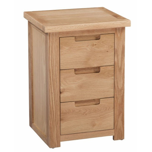 Romsey Solid Oak 3 Drawer Bedside Cabinet - The Furniture Mega Store