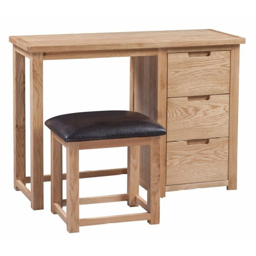 Romsey Solid Oak 3 Drawer Dressing Table & Stool Set - The Furniture Mega Store 