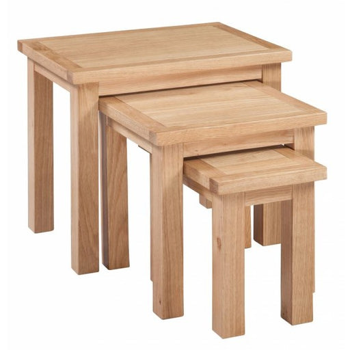 Romsey Solid Oak Nest Tables - The Furniture Mega Store 