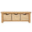 Sailsbury Solid Oak 3 Basket Storage Bench - 130cm - The Furniture Mega Store 