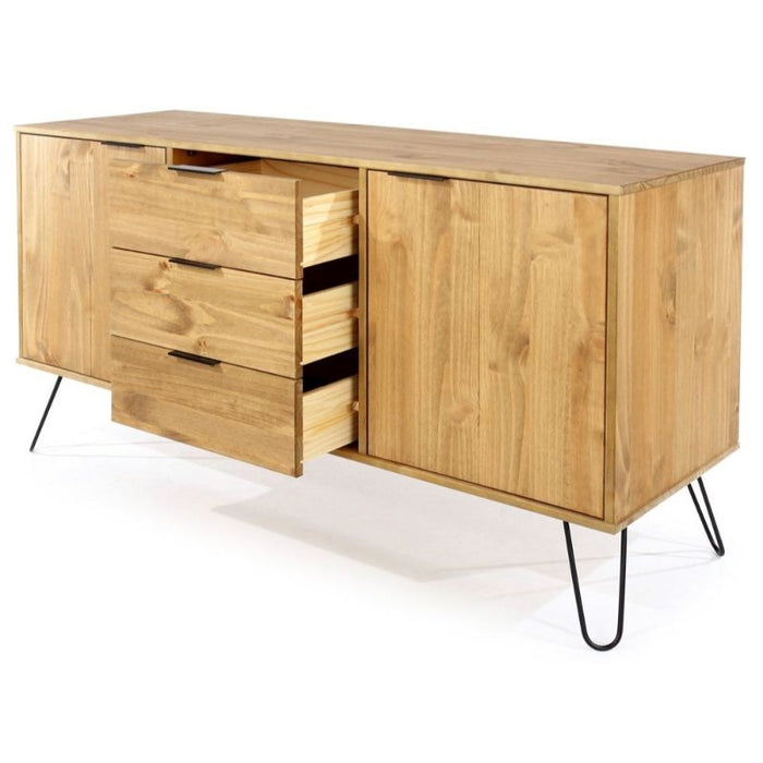 Augusta Pine Medium Sideboard with Hairpin Legs - The Furniture Mega Store 