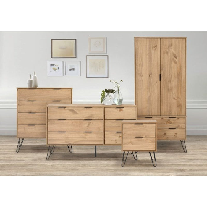 Augusta Pine 4 Drawer Chest with Hairpin Legs - The Furniture Mega Store 